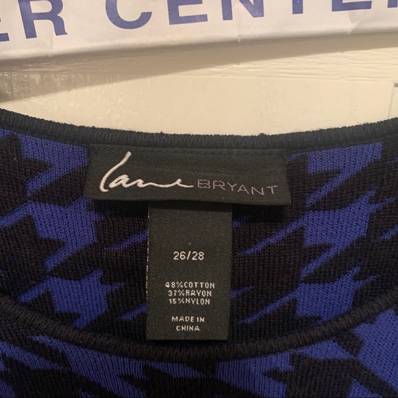 Lane Bryant Blue and Black Plaid Sweater Dress - Picture 4 of 5